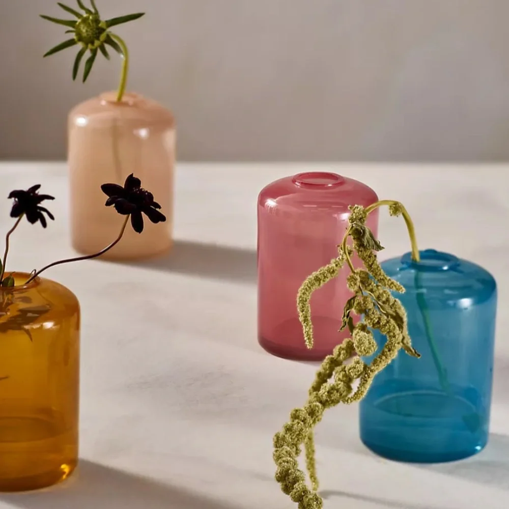 Cylinder glass bud vase